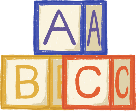 Hand-drawn Kids Alphabet Blocks